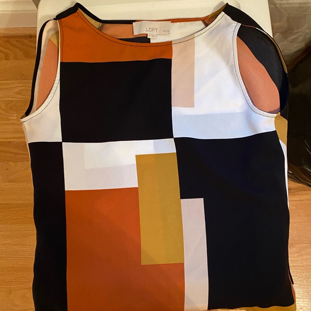 Loft block patterned business formal shirt